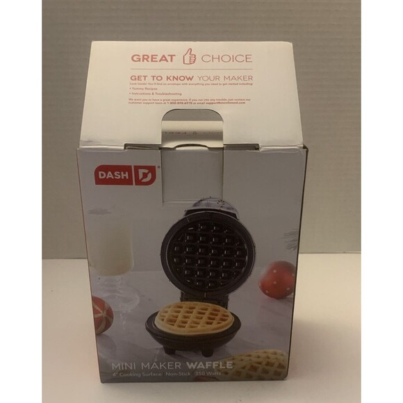 Dash Mini Snowflake Waffle Maker White Peppermint Candy Cane 4" Non Stick - Picture 2 of 10